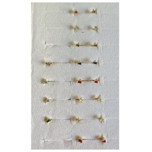 Lot Of Birthstone CZ Stud Flatback Earrings Piercings Wholesale, 20 Pieces